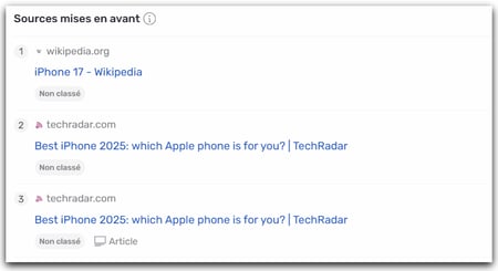 Capture sources mises en avant