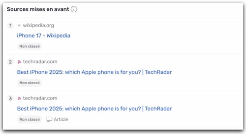 Capture sources mises en avant