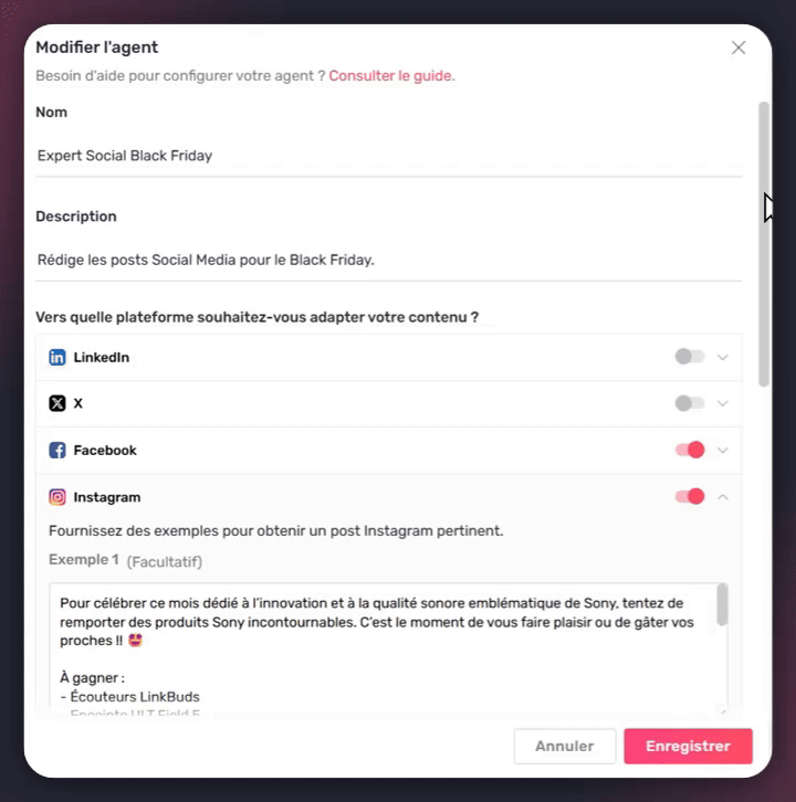 Configuration agent social
