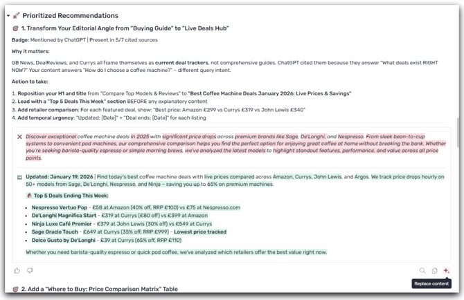 GEO Expert Replace contrent