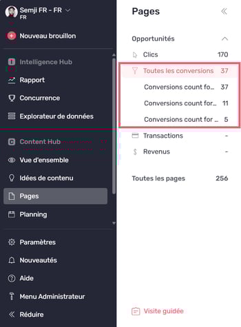 Toutes les conversions
