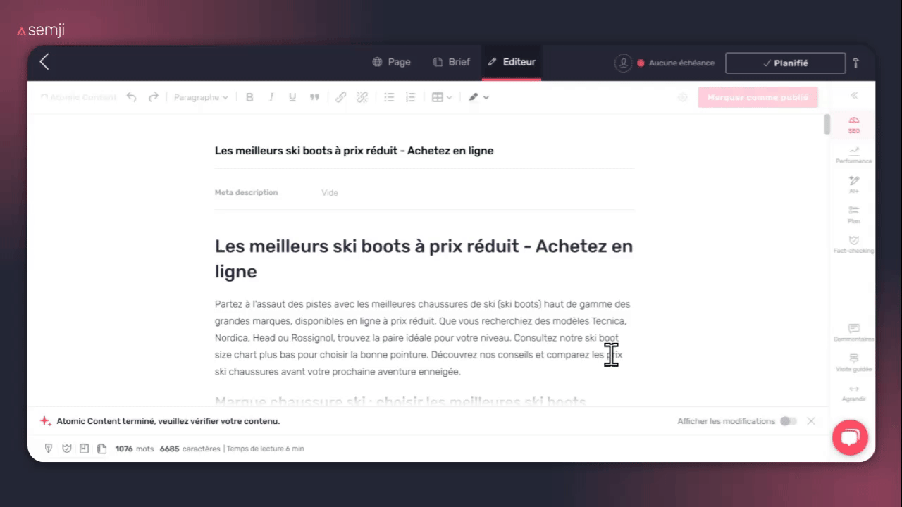 Vérifier contenu - Atomic