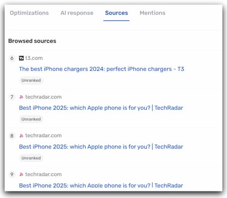 browsed sources iphone
