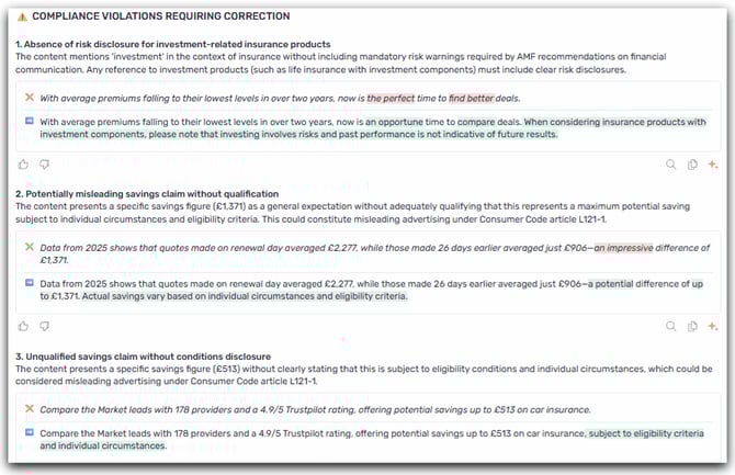 concrete actions proposed compliance agents