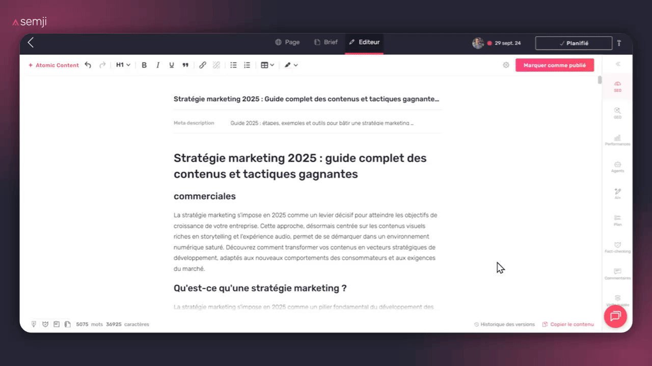créer agent custom content gap