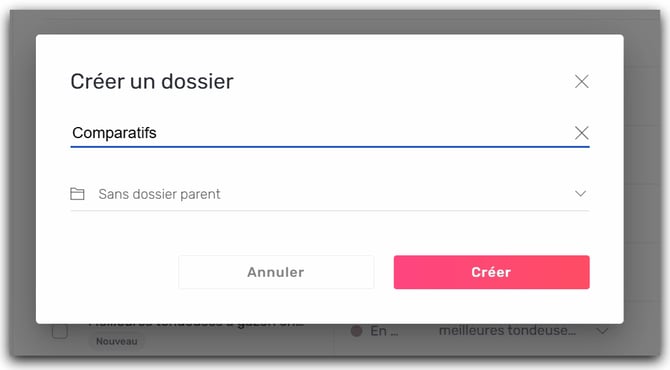 créer un dossier