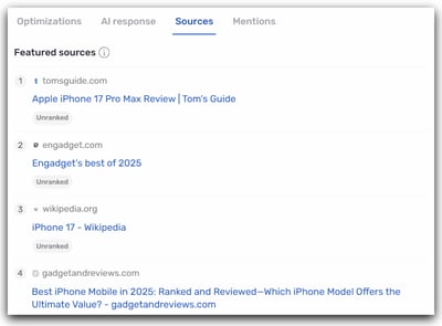 featured sources iphone