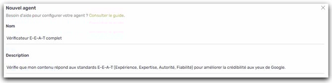 nom description agent eeat
