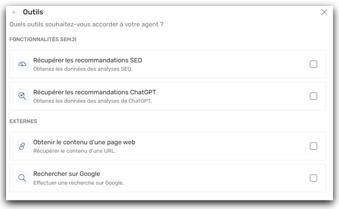 outils agent sur mesure