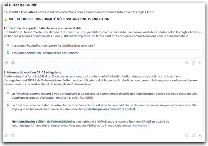 proposition de correction agent légale