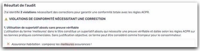 règle non conforme agent légale