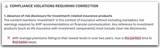 text violations compliance agents