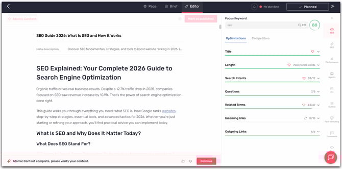 verify the content ATOMIC EN