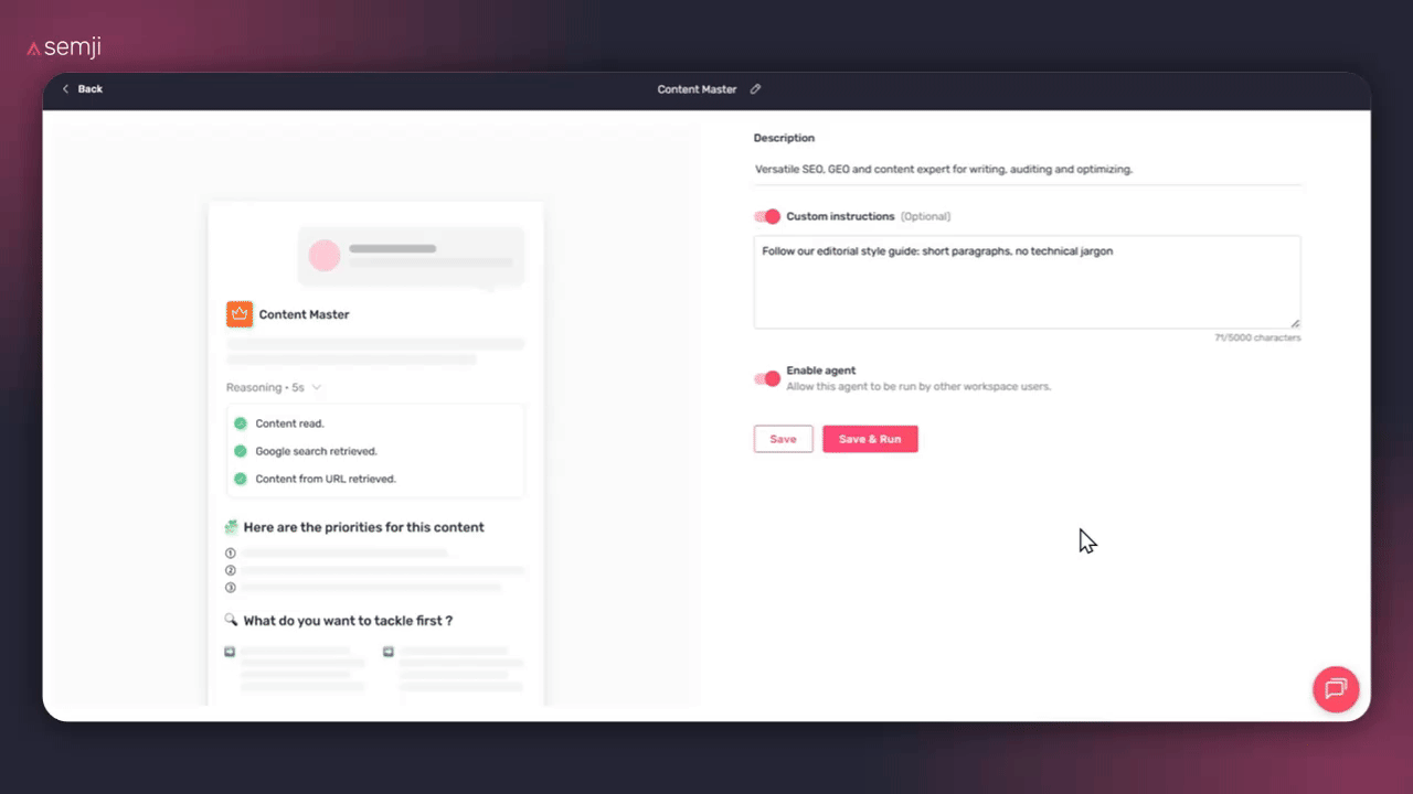 content manager save & run