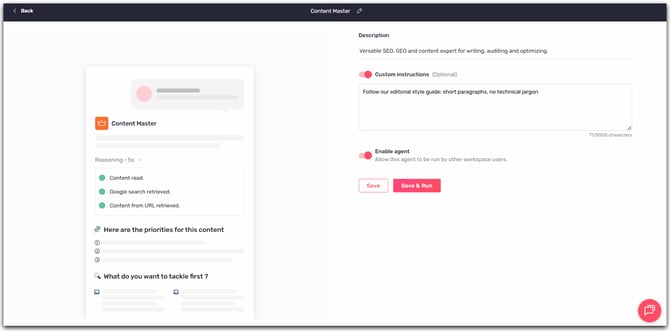custom instructions content master