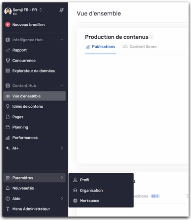 Paramètres - Workspace