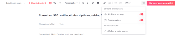 barre dédition