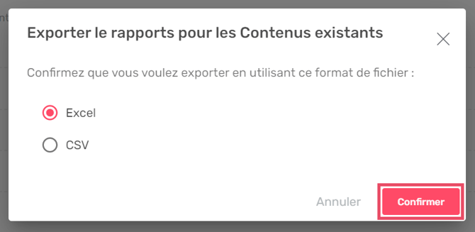 confirmer export