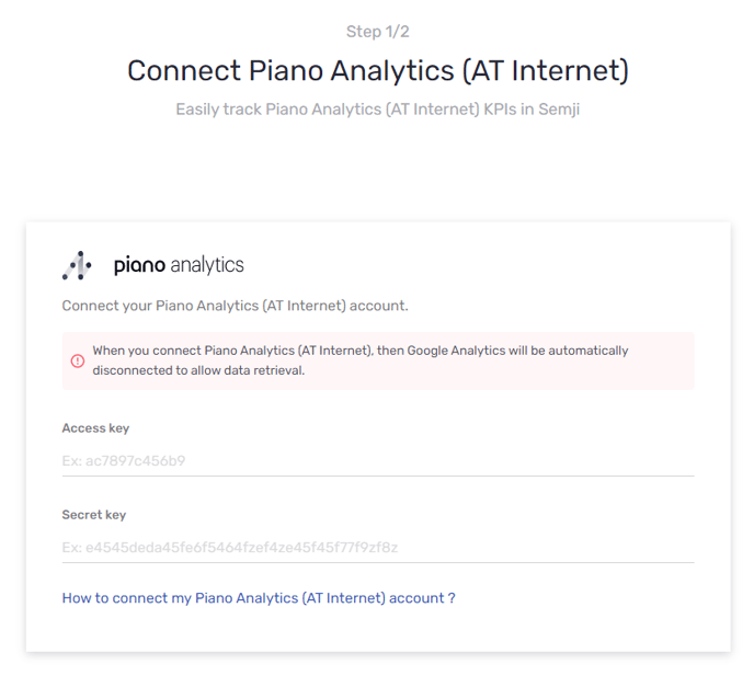 piano analytics connexion