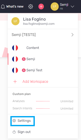 settings semji 